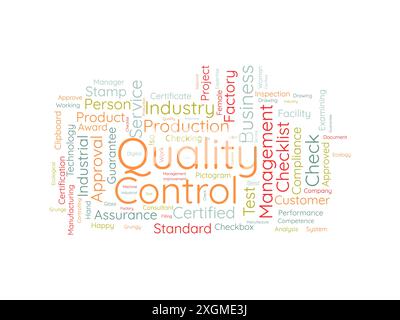 Quality Control wordcloud template. Business concept vector background. Stock Vector