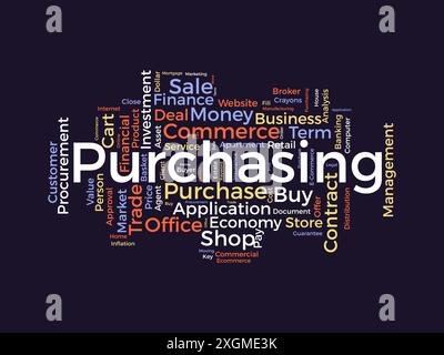 Purchasing wordcloud template. Business concept vector background. Stock Vector