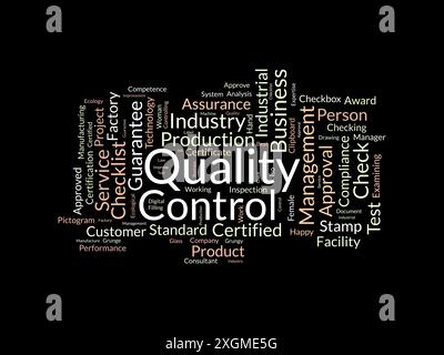 Quality Control wordcloud template. Business concept vector background. Stock Vector