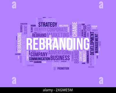 Rebranding wordcloud template. Business concept vector background. Stock Vector