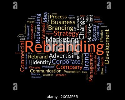 Rebranding wordcloud template. Business concept vector background. Stock Vector