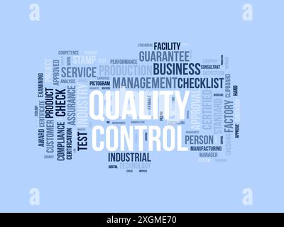 Quality Control wordcloud template. Business concept vector background. Stock Vector