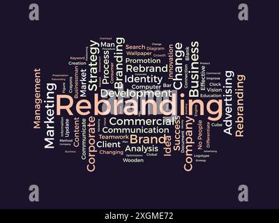 Rebranding wordcloud template. Business concept vector background. Stock Vector
