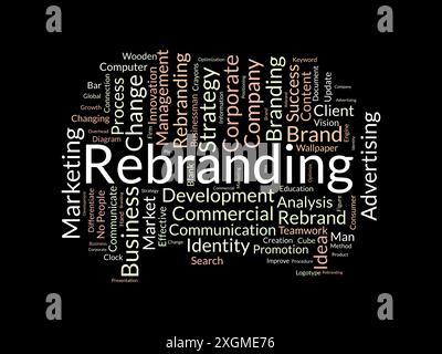 Rebranding wordcloud template. Business concept vector background. Stock Vector