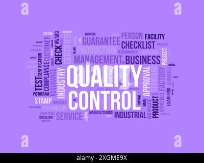 Quality Control wordcloud template. Business concept vector background. Stock Vector