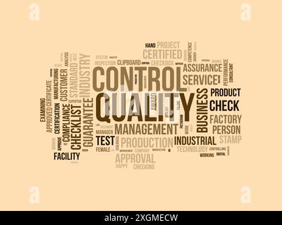 Quality Control wordcloud template. Business concept vector background. Stock Vector
