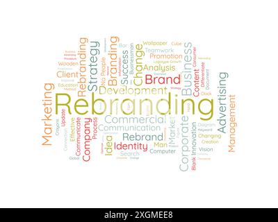 Rebranding wordcloud template. Business concept vector background. Stock Vector