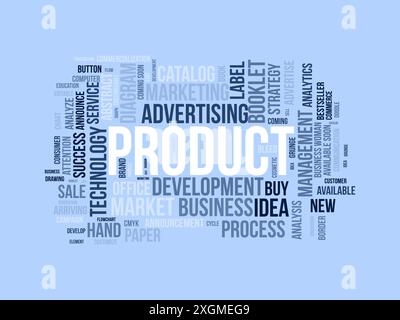 Product wordcloud template. Business concept vector background. Stock Vector