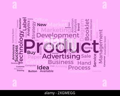 Product wordcloud template. Business concept vector background. Stock Vector