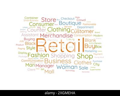 Retail wordcloud template. Business concept vector background. Stock Vector