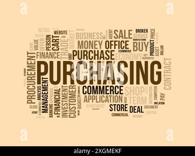 Purchasing wordcloud template. Business concept vector background. Stock Vector