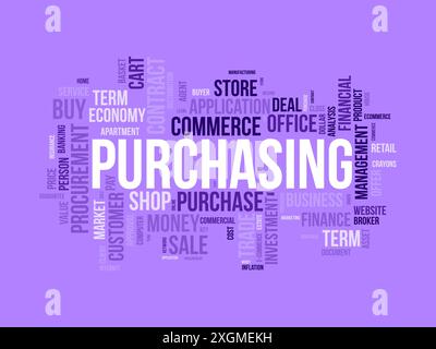 Purchasing wordcloud template. Business concept vector background. Stock Vector