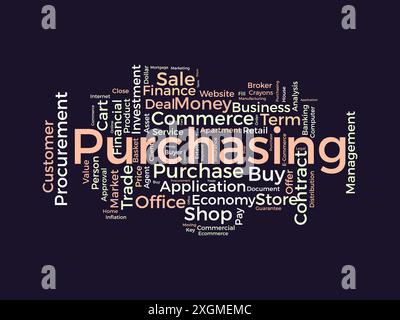 Purchasing wordcloud template. Business concept vector background. Stock Vector