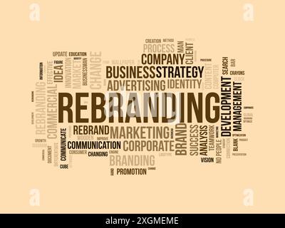 Rebranding wordcloud template. Business concept vector background. Stock Vector
