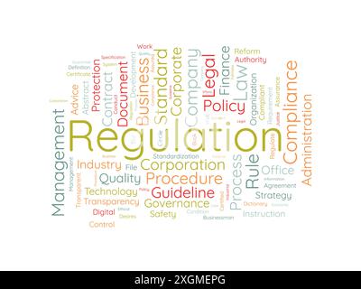 Regulation wordcloud template. Business concept vector background. Stock Vector
