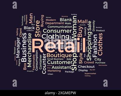 Retail wordcloud template. Business concept vector background. Stock Vector
