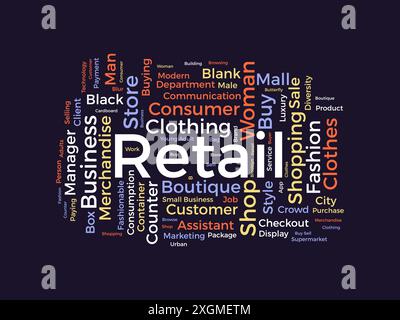 Retail wordcloud template. Business concept vector background. Stock Vector