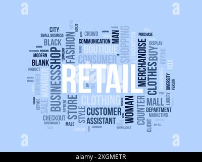 Retail wordcloud template. Business concept vector background. Stock Vector