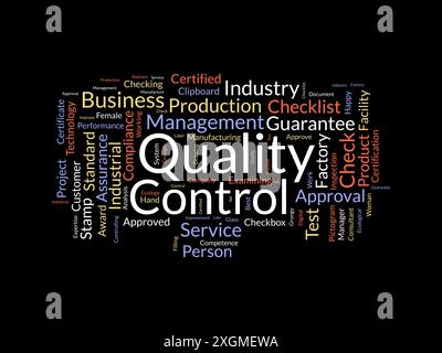 Quality Control wordcloud template. Business concept vector background. Stock Vector