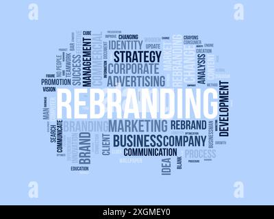 Rebranding wordcloud template. Business concept vector background. Stock Vector