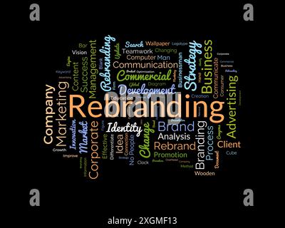 Rebranding wordcloud template. Business concept vector background. Stock Vector