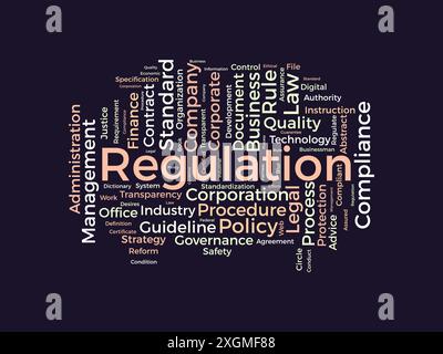 Regulation wordcloud template. Business concept vector background. Stock Vector