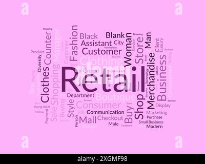 Retail wordcloud template. Business concept vector background. Stock Vector