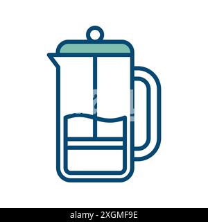 french press icon vector design template in white background Stock Vector