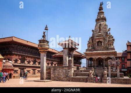 The Palace and Temples of Bhaktapur in Kathmandu Nepal Stock Photo