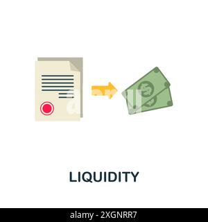 Liquidity flat icon. Colored sign from stock market collection. Creative Liquidity icon illustration for web design, infographics and more Stock Vector