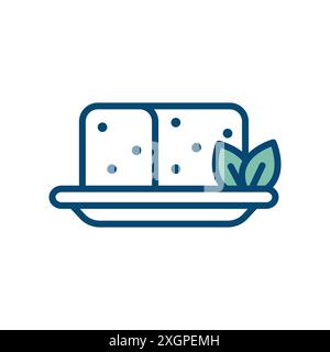 tofu icon vector design template in white background Stock Vector