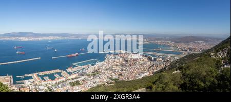 Panorama of Gibraltar on a Beautiful Summers Day Stock Photo