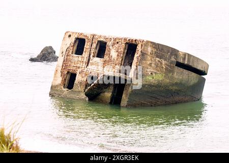 Ruins of an old fort on the Baltic Sea beach in Karosta Liepaja, Latvia. Stock Photo