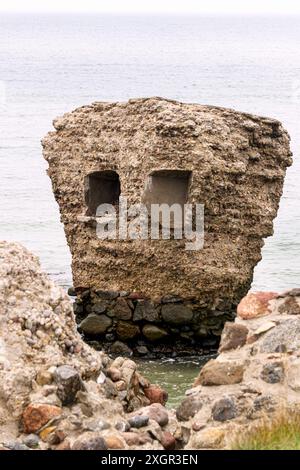 Ruins of an old fort on the Baltic Sea beach in Karosta Liepaja, Latvia. Stock Photo