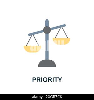 Priority flat icon. Colored sign from machine learning collection. Creative Priority icon illustration for web design, infographics and more Stock Vector