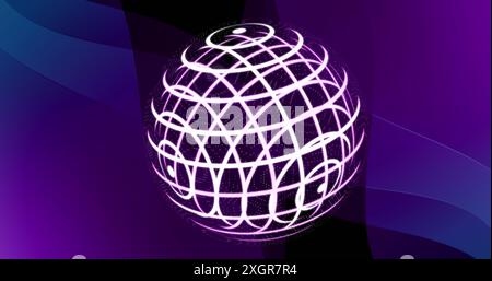 Image of shapes moving over globe. Abstract background and digital interface concept digitally generated image. Stock Photo