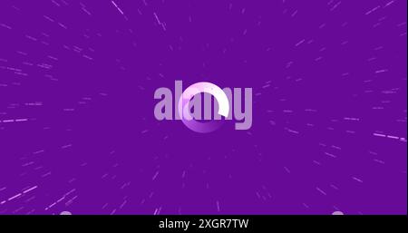 Image of shapes moving over loading data ring. Abstract background and digital interface concept digitally generated image. Stock Photo