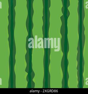 Green Watermelon Skin Striped Seamless Pattern. Fresh summer holiday texture Stock Vector