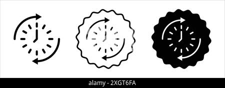 Change or update the date icon logo sign vector outline in black and white color Stock Vector