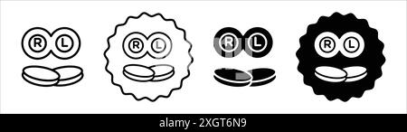 Contact lens icon logo sign vector outline in black and white color Stock Vector