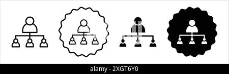 Department head icon logo sign vector outline in black and white color Stock Vector