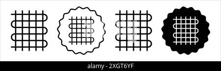 Condenser coil icon logo sign vector outline in black and white color Stock Vector