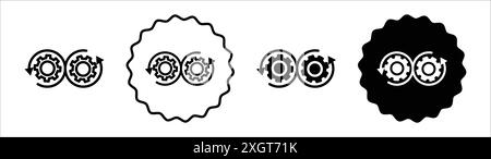 Dev ops icon logo sign vector outline in black and white color Stock Vector