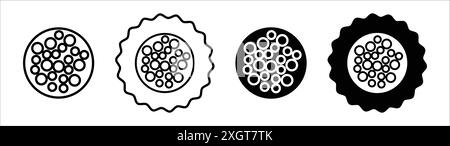High density icon logo sign vector outline in black and white color Stock Vector