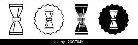 Jigger icon logo sign vector outline in black and white color Stock Vector