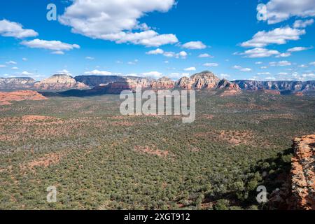 Scenery from the summit of Doe Mountain trail in Sedona Arizona Stock Photo