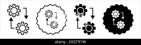 Methodology icon logo sign vector outline in black and white color Stock Vector