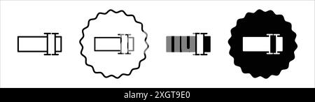 Rename icon logo sign vector outline in black and white color Stock Vector
