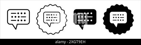 Morse code icon logo sign vector outline in black and white color Stock Vector