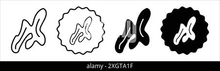 Slime icon logo sign vector outline in black and white color Stock Vector